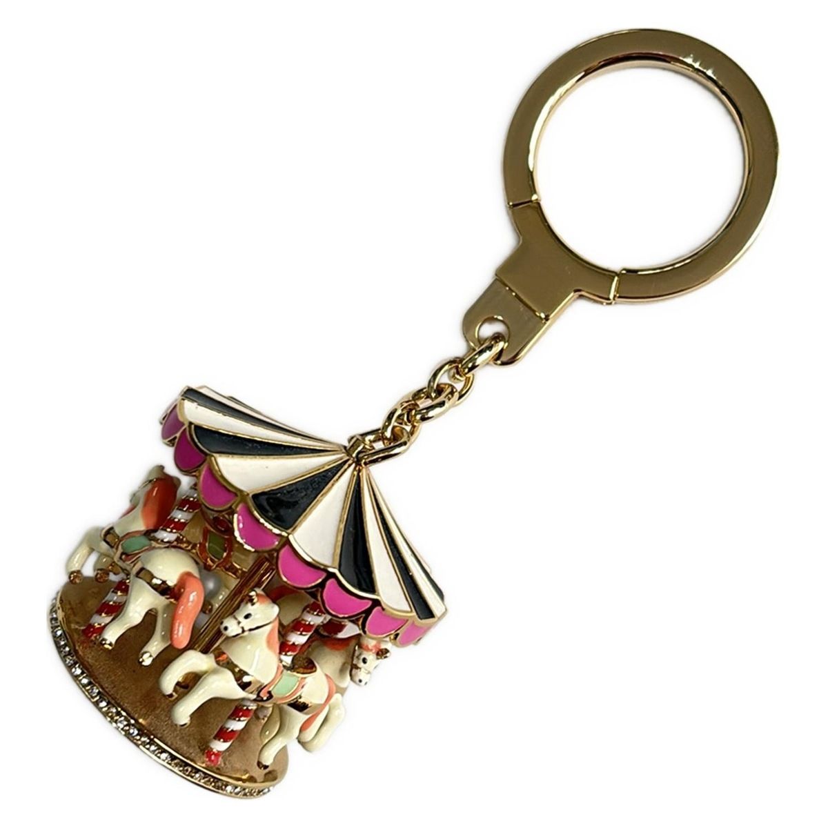 Kate spade(ケイトスペード) キーホルダー(チャーム) - ゴールド×白