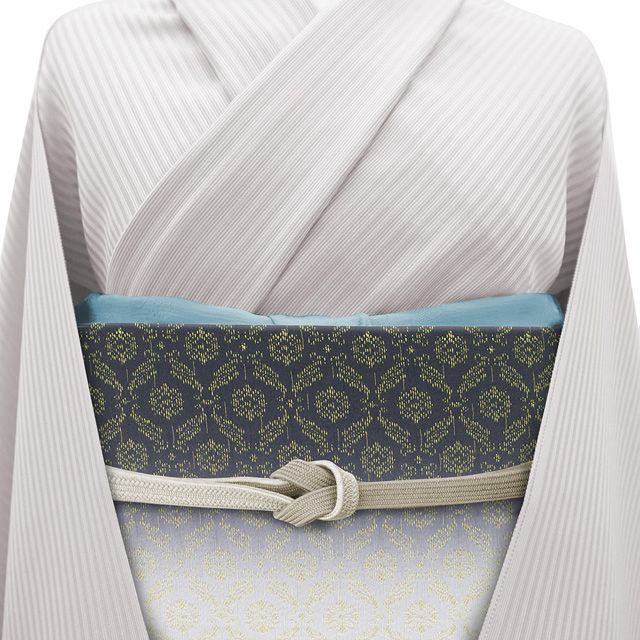 未使用❤極上フォーマル袋帯 「丸花紋様」金駒刺繍 淡い水色 未使用