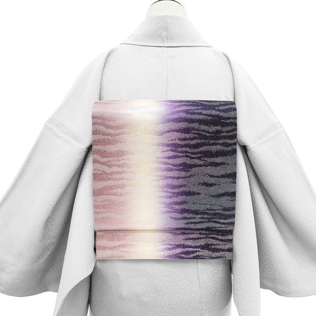 新古品】 袋帯 フォーマル 未使用 正絹 全通 京都 西陣 ラメ糸 紫