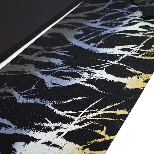 O0876 美品 逸品 お洒落 染め帯 銀通し 正絹 袋帯 O0876 美品 逸品 お洒落 染め帯 銀通し 正絹 袋帯