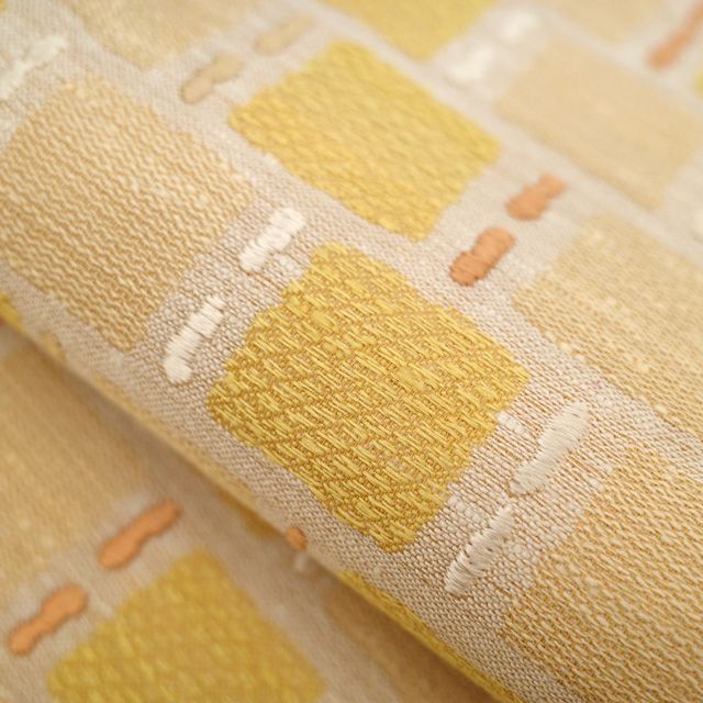 中古】 袋帯 リサイクル 正絹 真綿紬 京都 西陣 変わり織 ベージュ