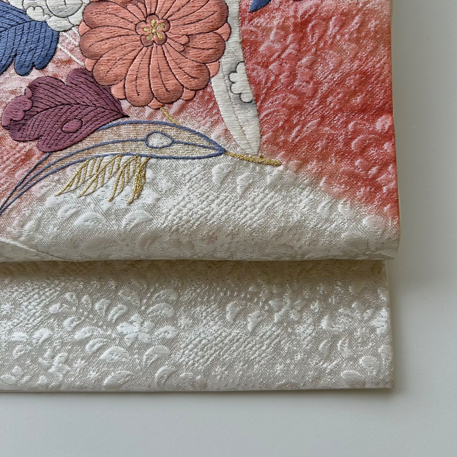 開き名古屋帯 正絹 刺繍 上品な辻ヶ花 MA-1159 - メルカリ