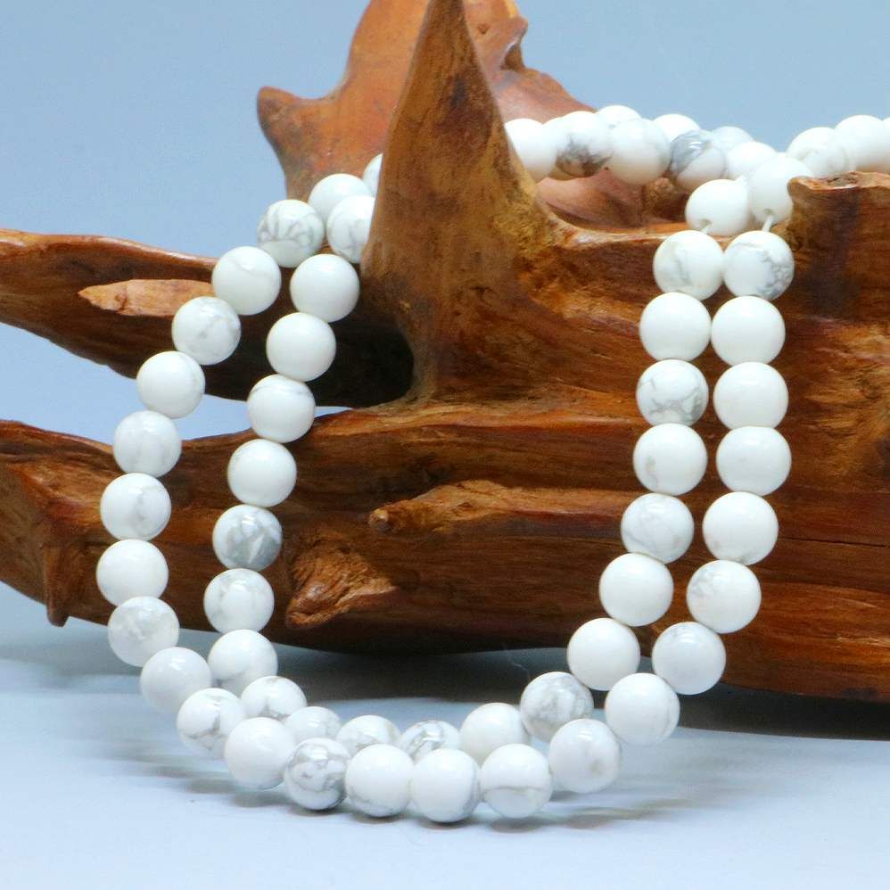 ハウライト マグネサイト【丸玉】7mm 数珠 天然石 ブレスレット