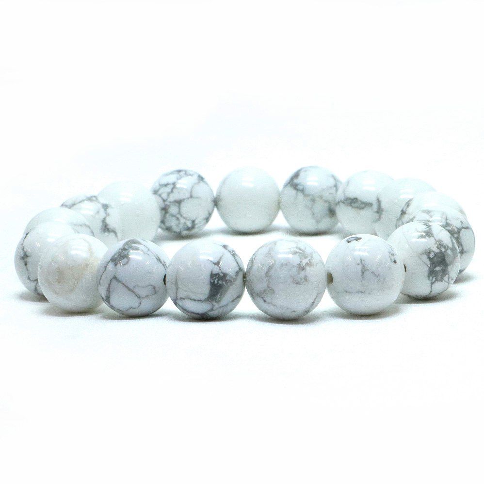 超極希少品 天然 ハウライト (マグネサイトではない) ブレスレット 21mm玉 超極希少品 天然 ハウライト (マグネサイトではない) ブレスレット 21mm玉