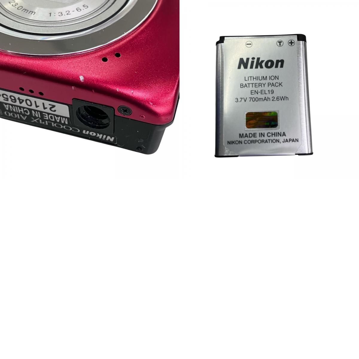 186000 ジャンク品 Nikon ニコン COOLPIX A100 レッド - メルカリ