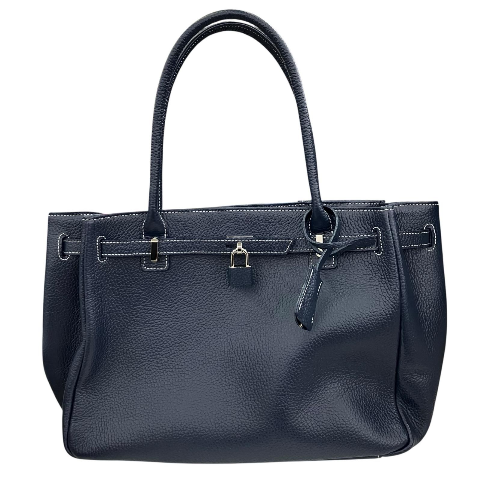 186001 傅濱野 デンハマノ ミーティア ハンドバッグ ネイビー - メルカリ