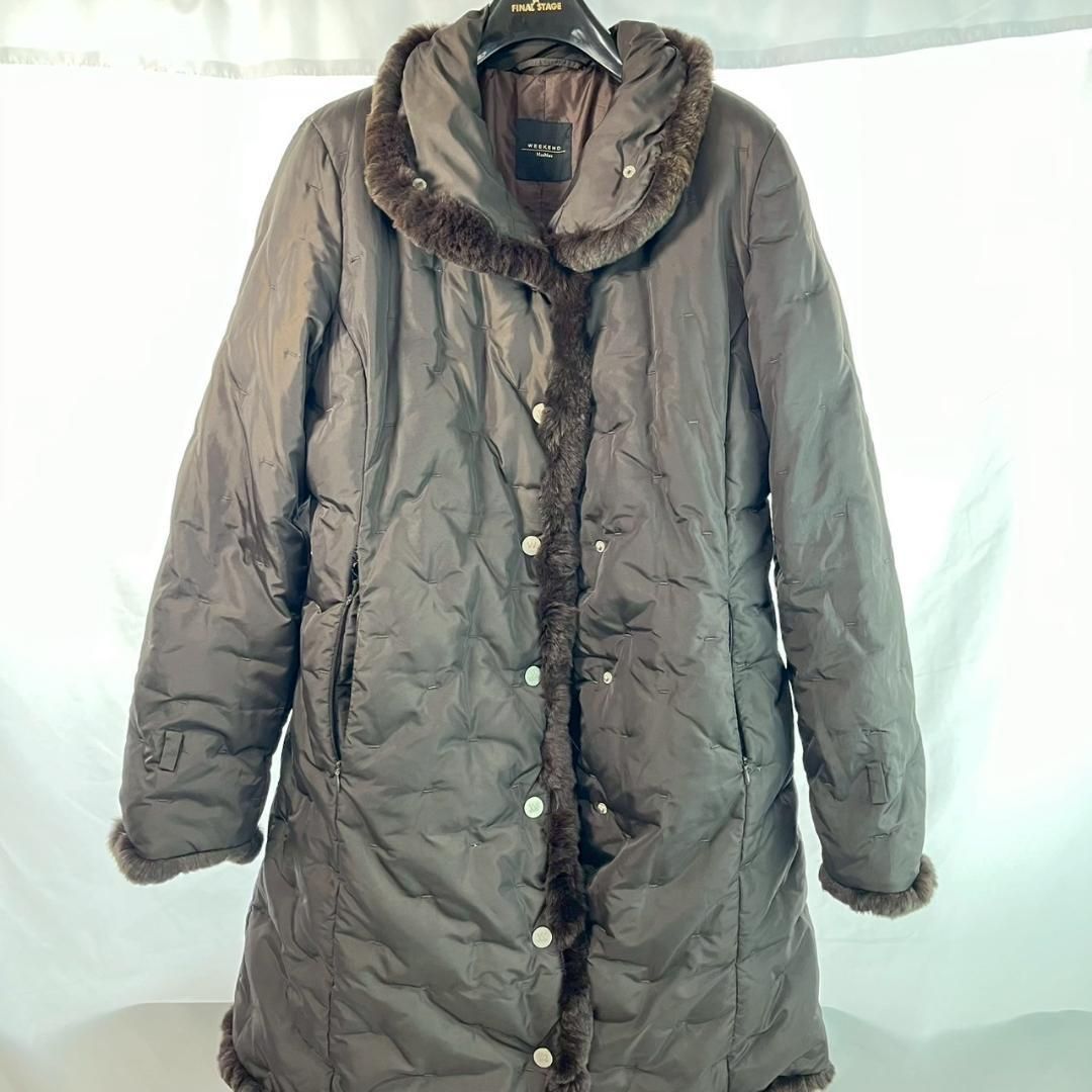 高級感✨マックスマーラ ロングダウンコート ベルト フォックスファー 38 M Max Mara The Cube マックスマーラ ザ・キューブ ダウンコート SEIPA