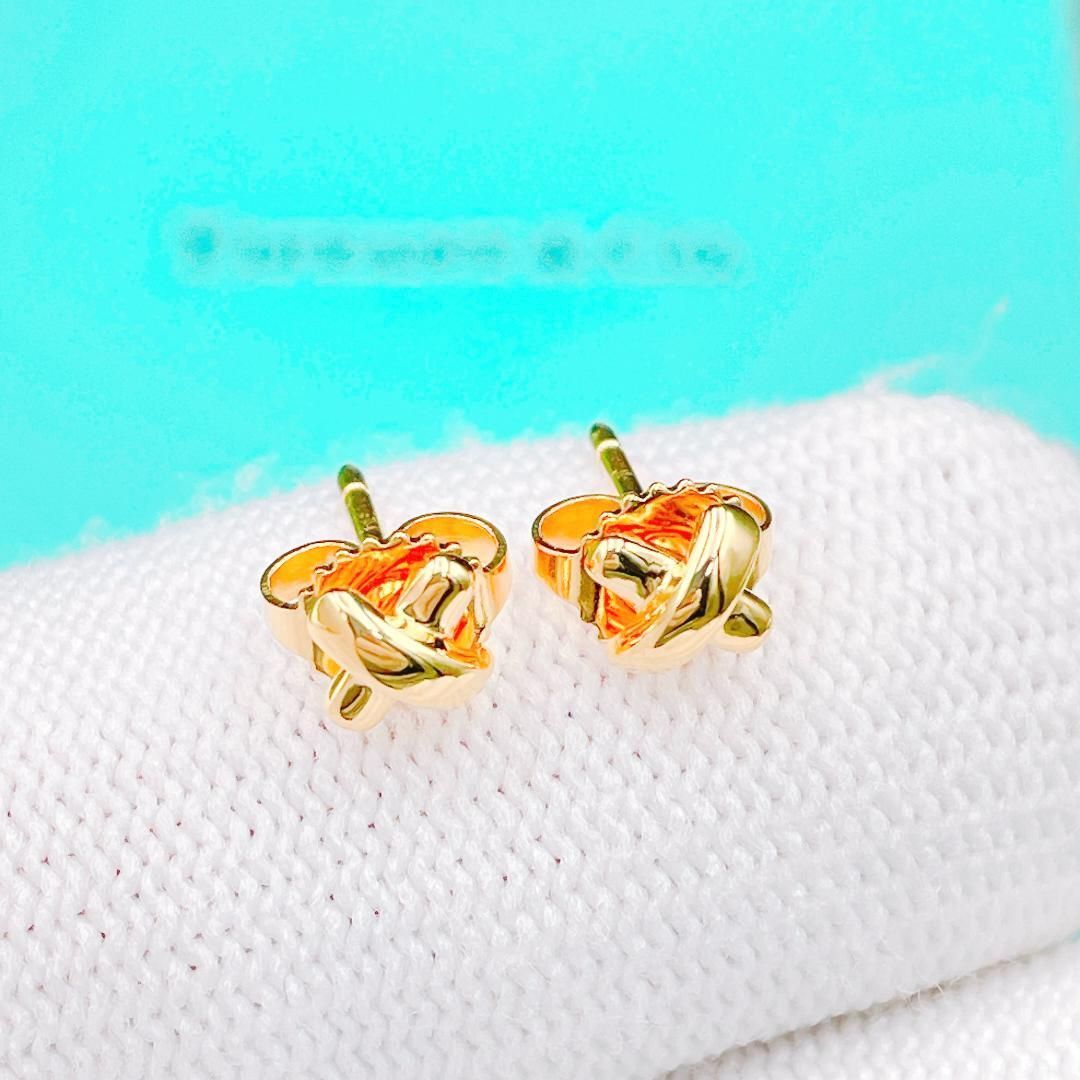 ◇ティファニー◇新品仕上済 Tiffany&Co. クロスステッチ ピアス Au750