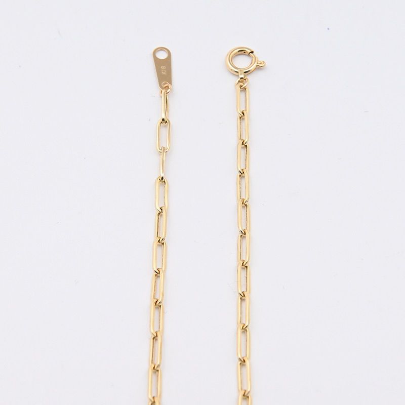 K18 ペーパークリップ ネックレス 幅2.3mm 2.5g 45cm 新品 - メルカリ