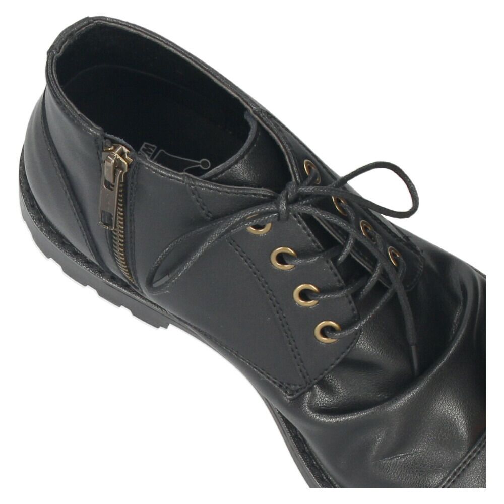 レースアップブーツ メンズ 本革 黒 ショートブーツ サイドジップ
