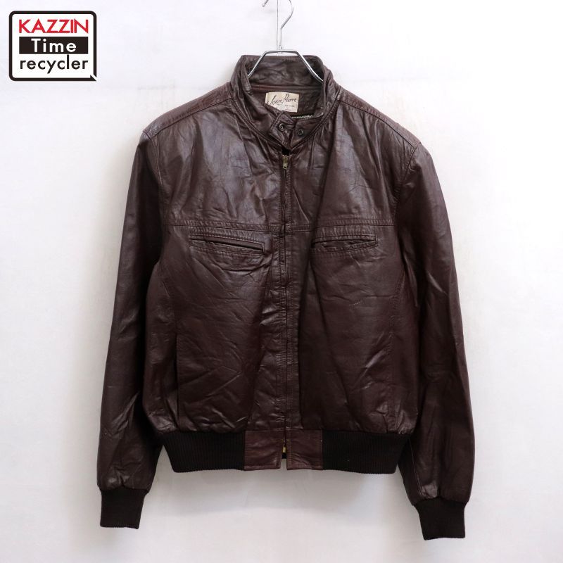 70s vintage Jean Pierre 無地 ライナー付き レザージャケット メンズ