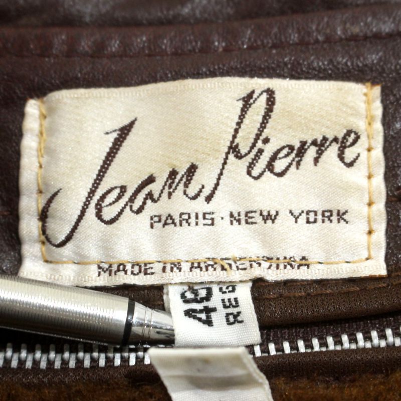 70s vintage Jean Pierre 無地 ライナー付き レザージャケット メンズ