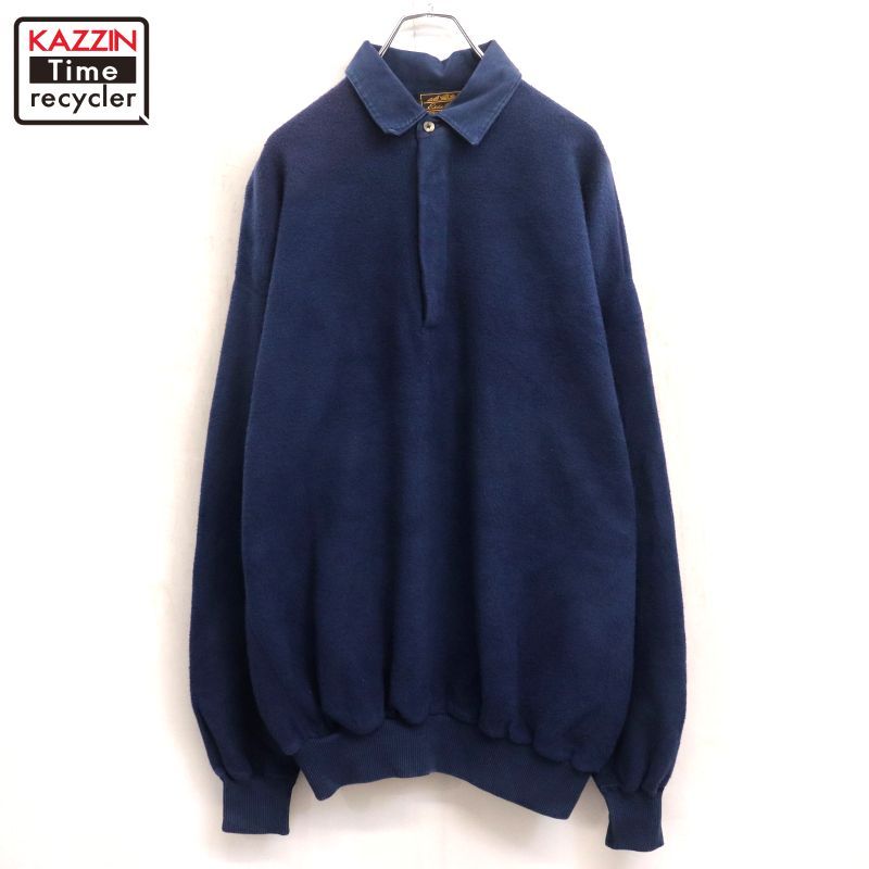 90s vintage Eddie Bauer 無地 長袖ポロシャツ メンズ 表記Lサイズ