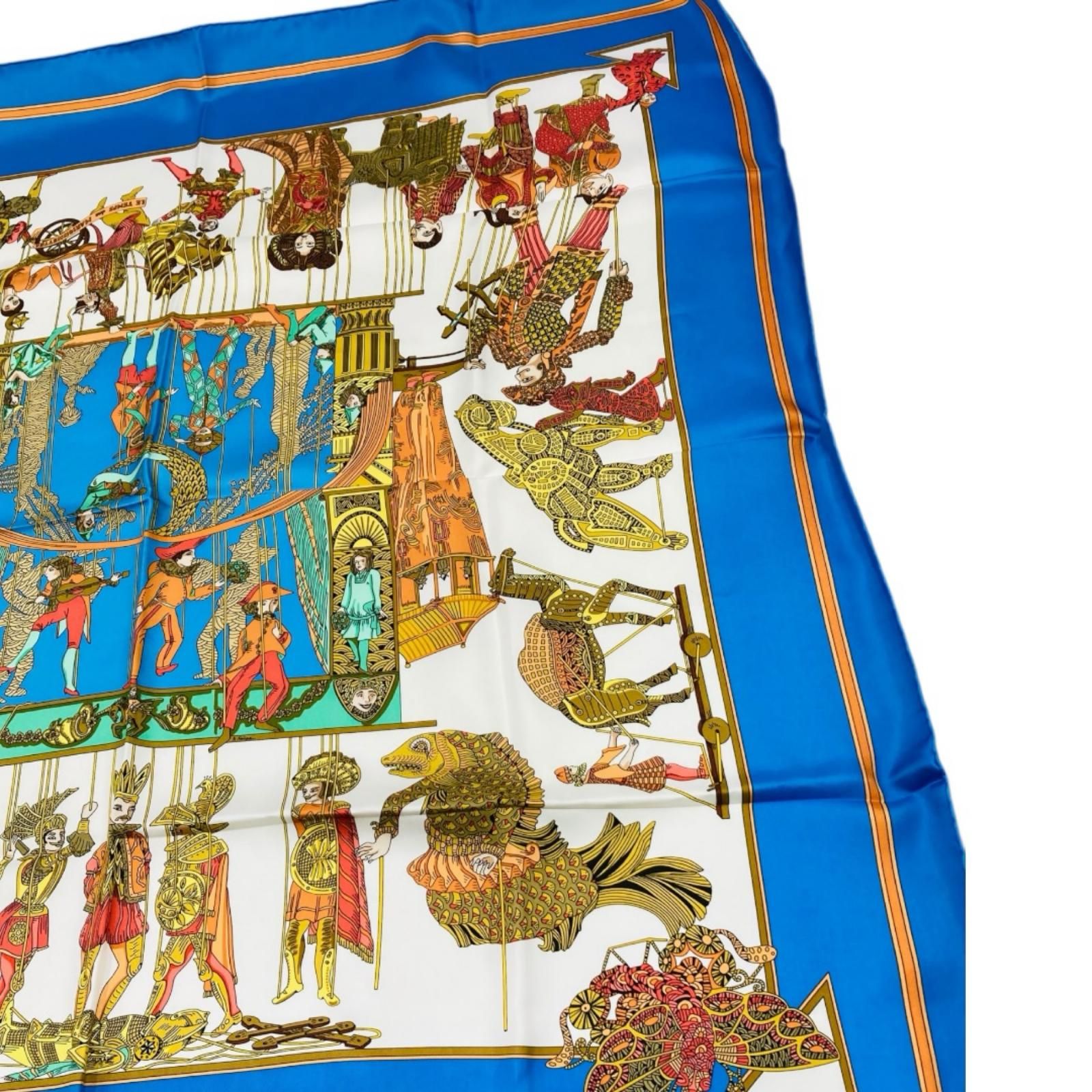 HERMÈS エルメス マリオネット カレ90 スカーフ シルク タグなし