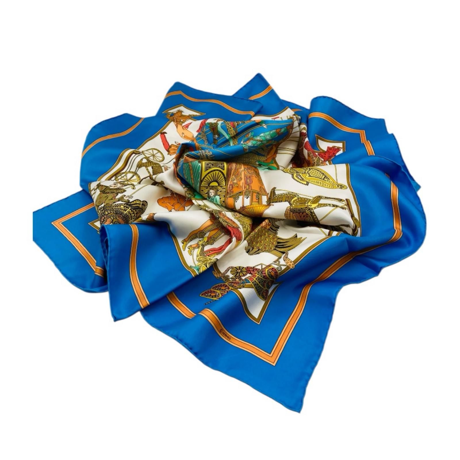 HERMÈS エルメス マリオネット カレ90 スカーフ シルク タグなし