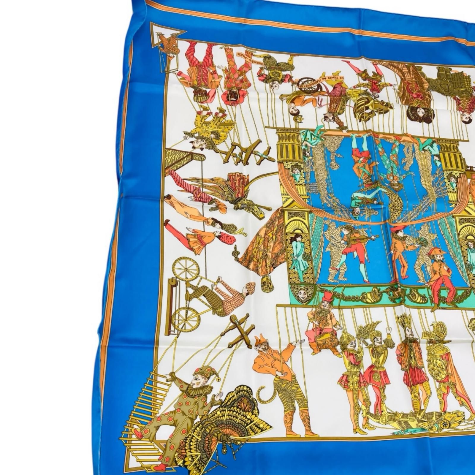 HERMÈS エルメス マリオネット カレ90 スカーフ シルク タグなし