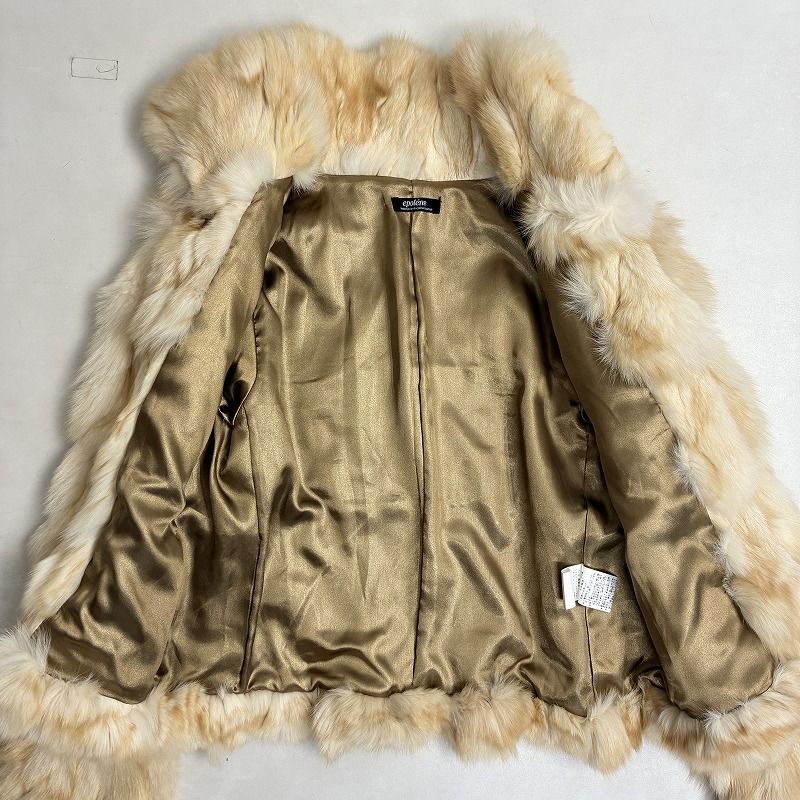 epolene ファージャケット ブルーフォックスファー サイズ9 ブラウン