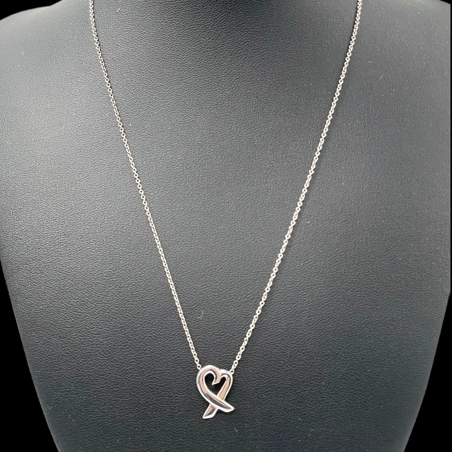 希少 TIFFANY&Co. ティファニー ラビングハートネックレス