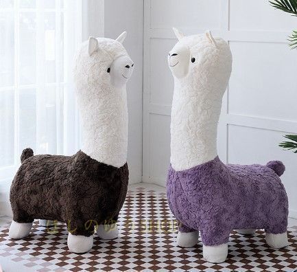 スツール 椅子 ぬいぐるみ 動物 アルパカ アルパカモデルのぬいぐるみ