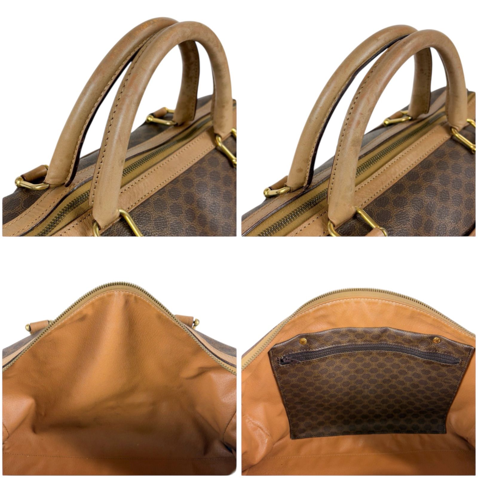 セリーヌ マカダム柄 トリオンフ ミニボストン ハンドバッグ レザー セリーヌ CELINE ミニボストンバッグ ハンドバッグ マカダム柄 PVC