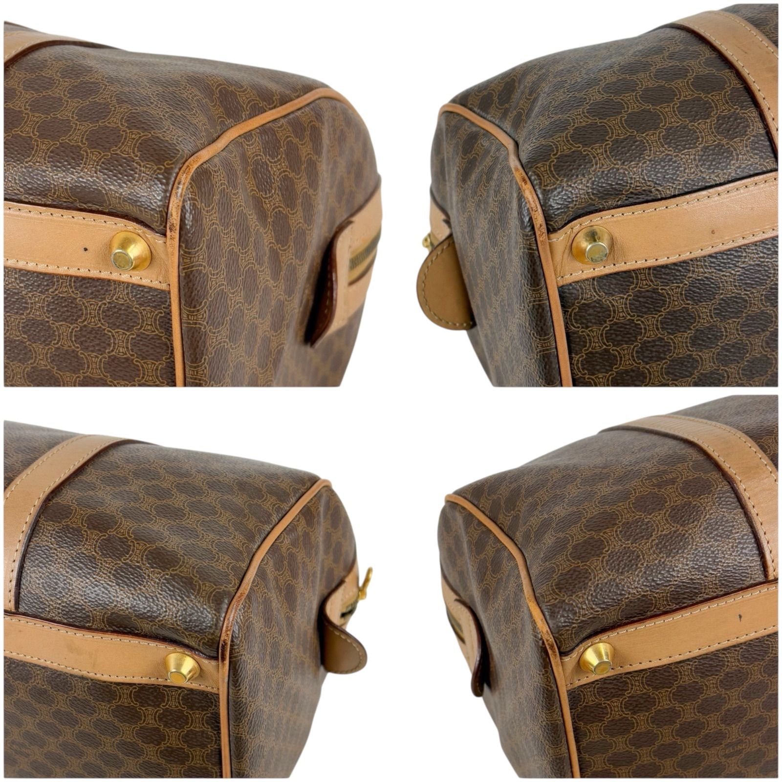 セリーヌ CELINE ミニボストンバッグ ハンドバッグ マカダム柄 PVC