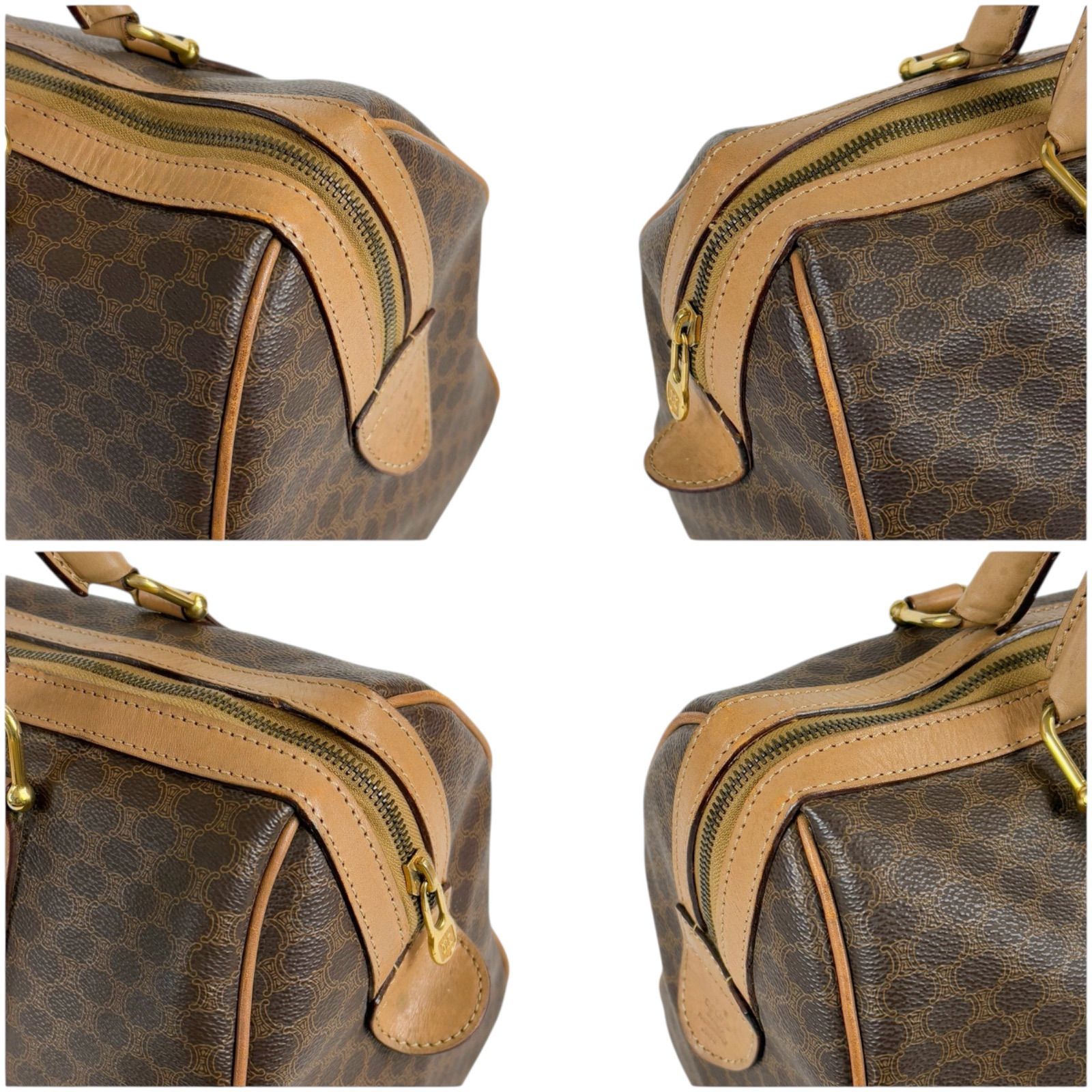 セリーヌ マカダム柄 トリオンフ ミニボストン ハンドバッグ レザー CELINE / セリーヌ マカダム柄 トリオンフ ミニボストンバッグ（PVC