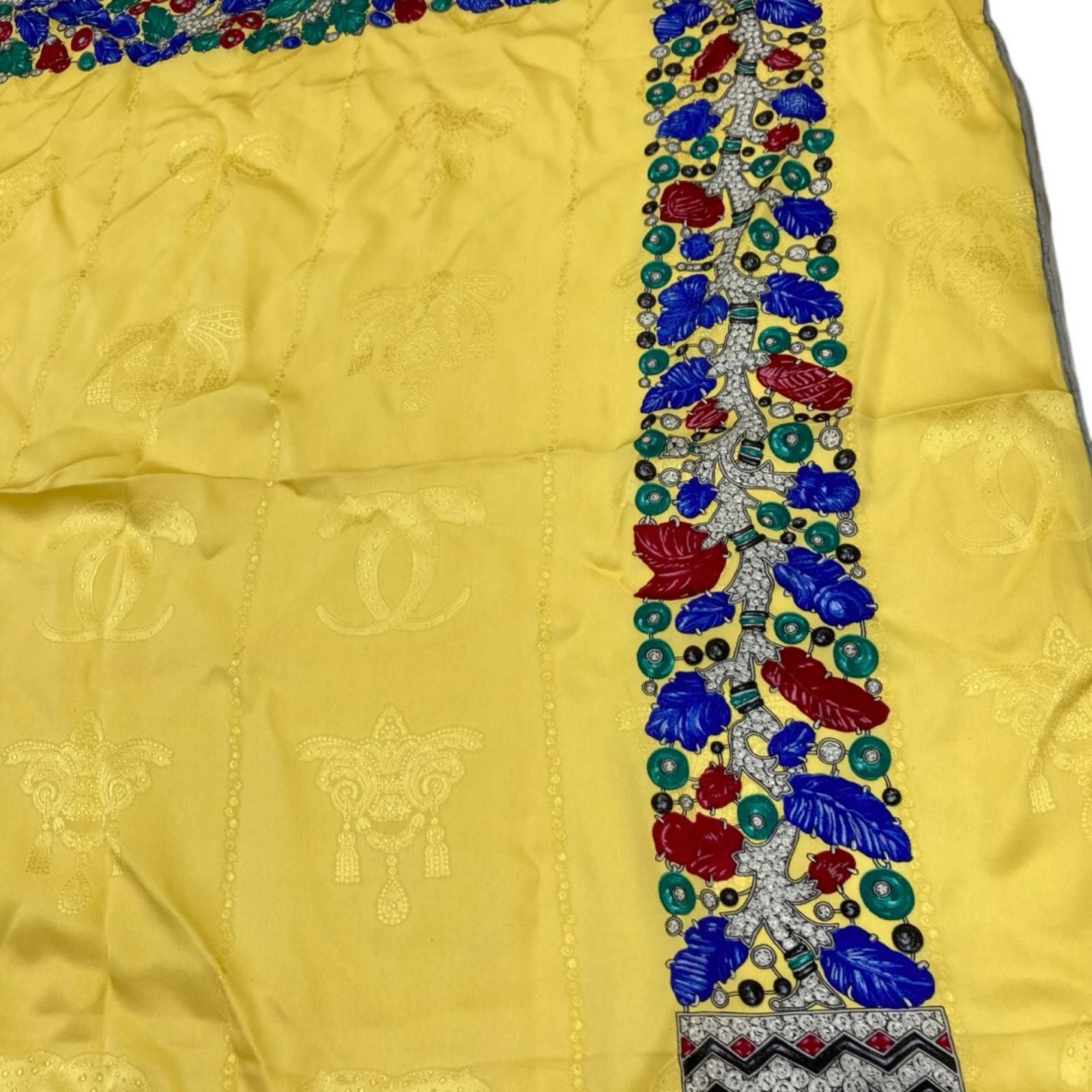 Cartier カルティエ 大判スカーフ 宝石柄 シルク イエロー - メルカリ