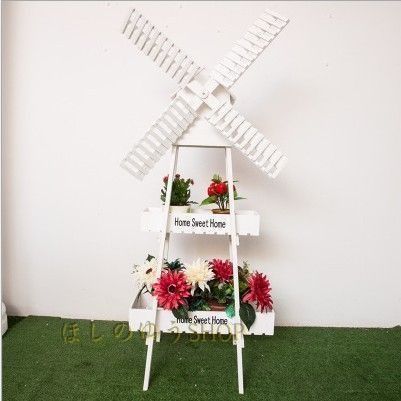 ☆新品　白色　1個　風車　プランターラック 　ガーデニング　鉢台　植物 新品 白色 1個 風車 プランターラック ガーデニング 鉢台 植物