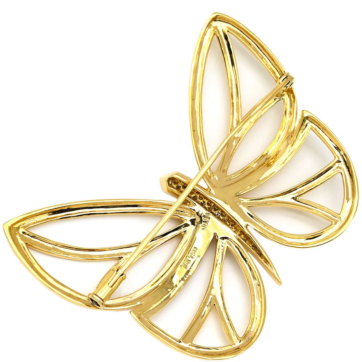 蝶々 バタフライ K18 ゴールド750 重さ3,18g ブローチ ブローチ K18YG