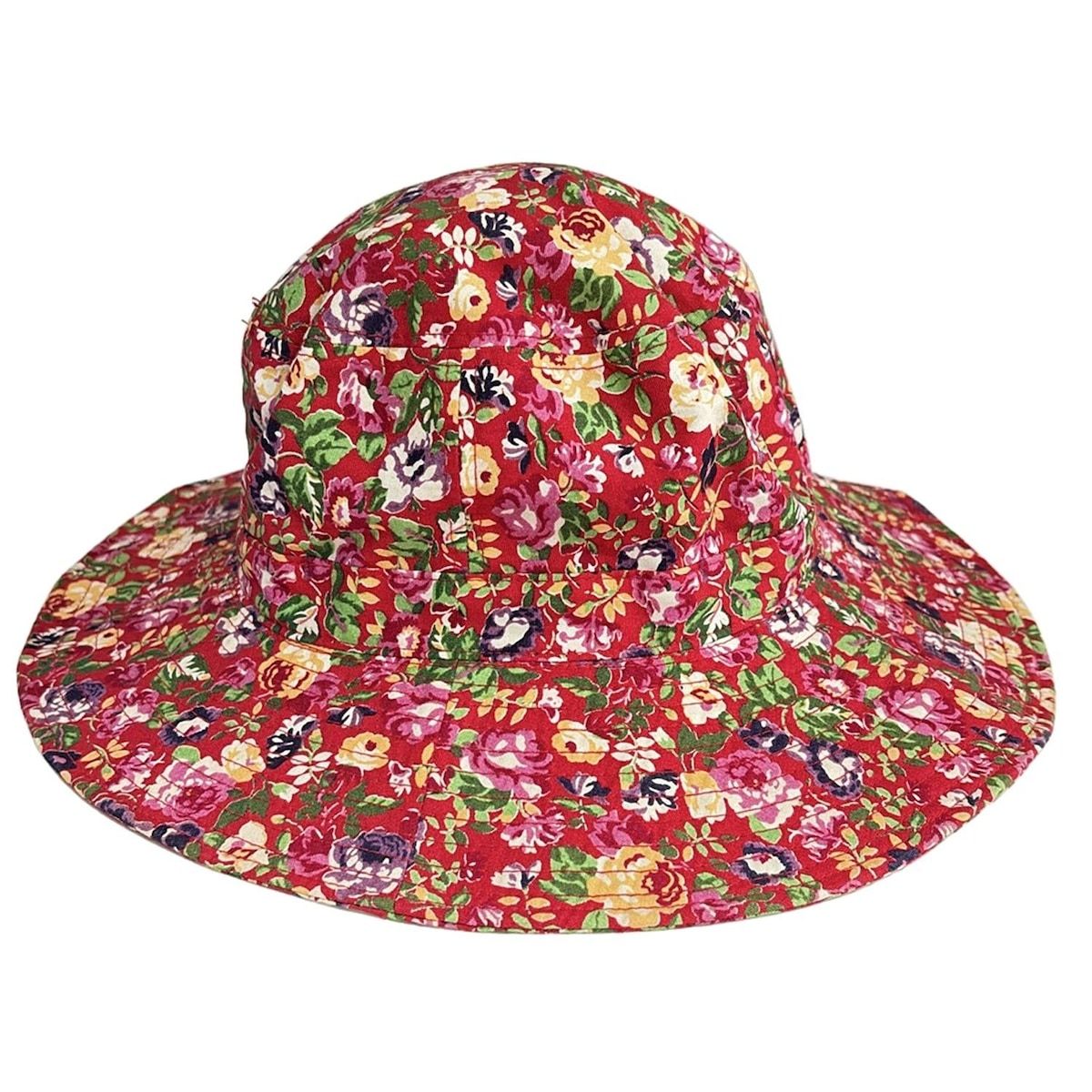 KENZO(ケンゾー) ハット - レッド×グリーン×マルチ 花柄 コットン