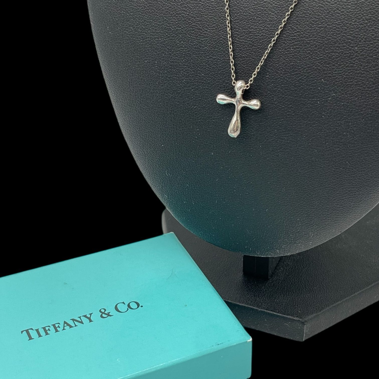 TIFFANY&Co.ティファニーSVネックレス/スモールクロス 925 希少 保存箱付き TIFFANY&Co. ティファニー スモールクロス ネックレス