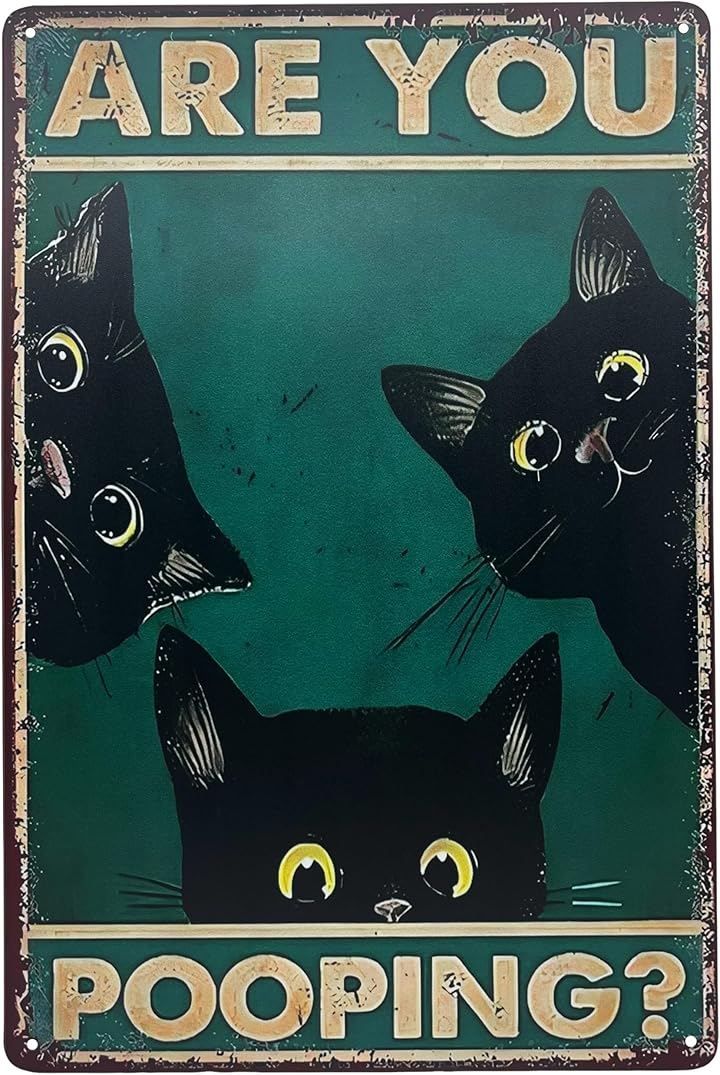 キンケイド♦️アメリカンヴィンテージ♦️希少♦️米軍基地使用♦️猫脚テーブル♦️送料込 EDEN（エデン） ネコ ブリキ看板 20x30cm アンティーク雑貨 店内装飾