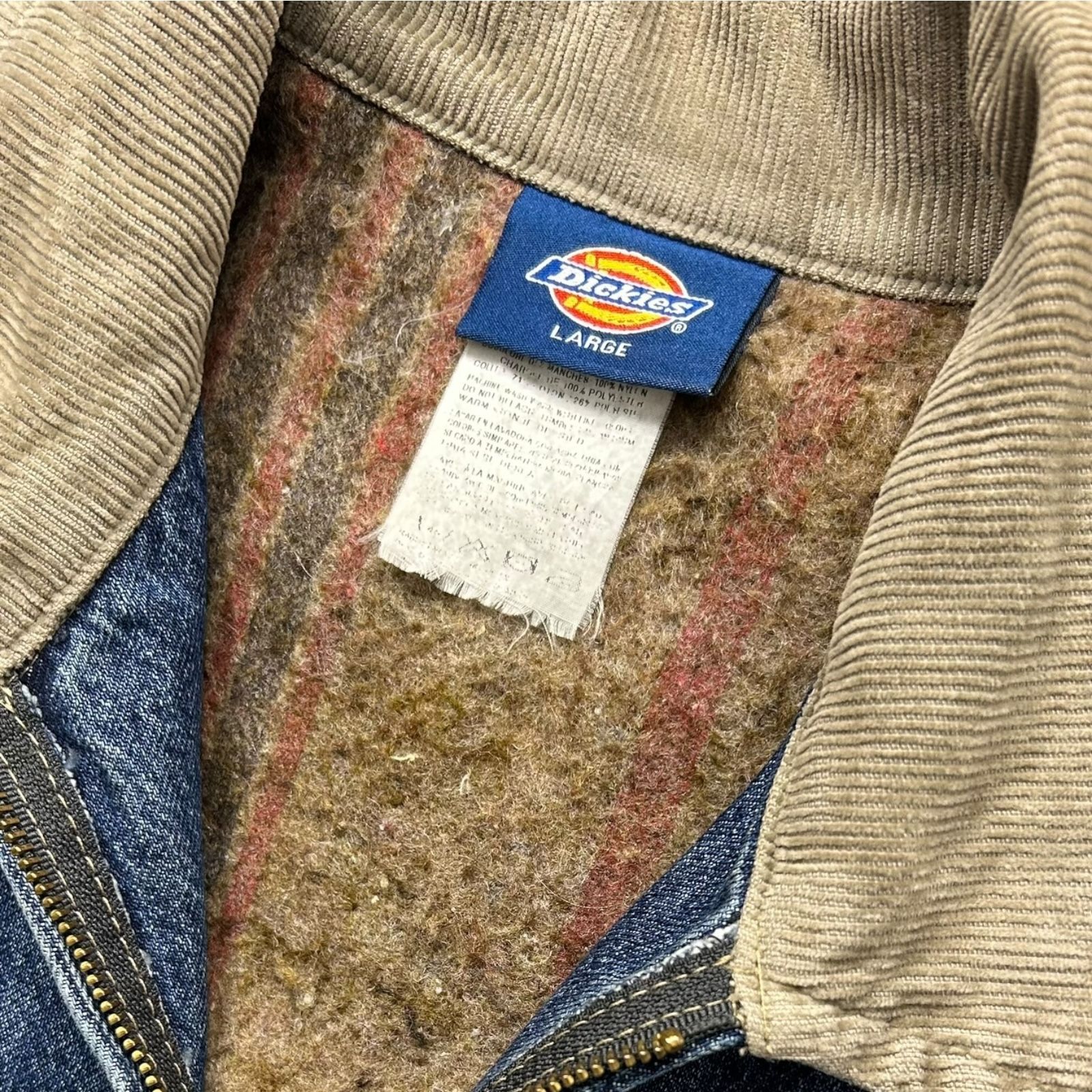 00s ディッキーズ ブランケット ライン デニム ワーク ジャケット