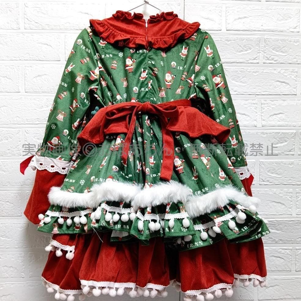 即納】クリスマス女の子ドレスJ長袖ワンピース120 130 140 衣装キッズ