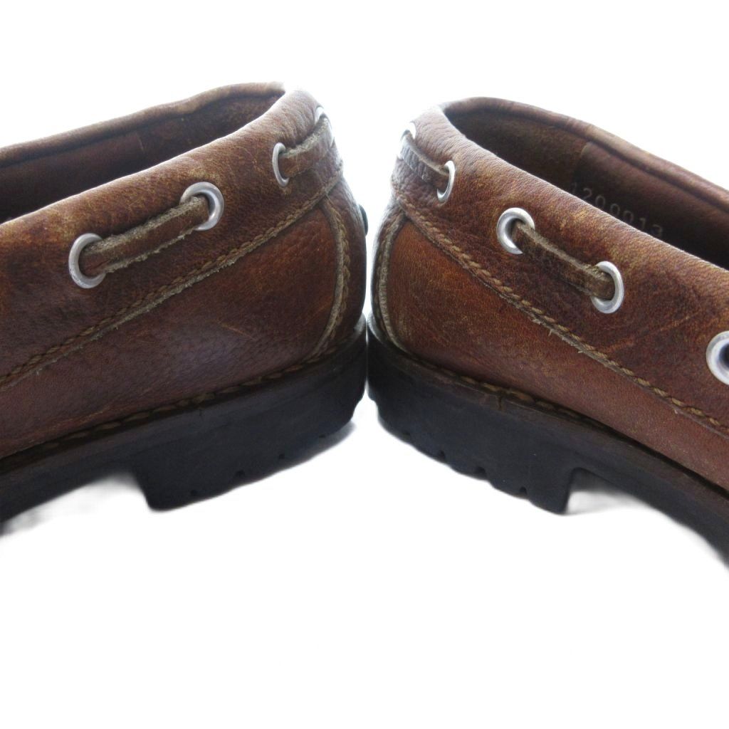 グッチ GUCCI レザー モカシンシューズ ローファー 茶 ブラウン 約20.5