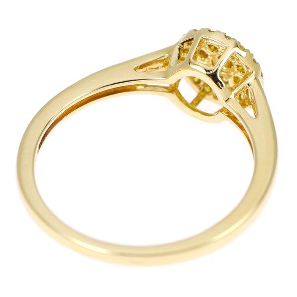 キラキラ可愛い✨K18YG トリートイエローダイヤモンド デザインリング K18YG トリートイエロー ダイヤモンド リング 0.20ct - メルカリ