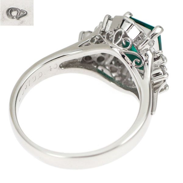 美品 京セラ クレサンベール Pt900 再結晶アレキ2.63ct リング 指輪 クレサンベール CV 京セラ PT900 プラチナ 合成アレキサンドライト