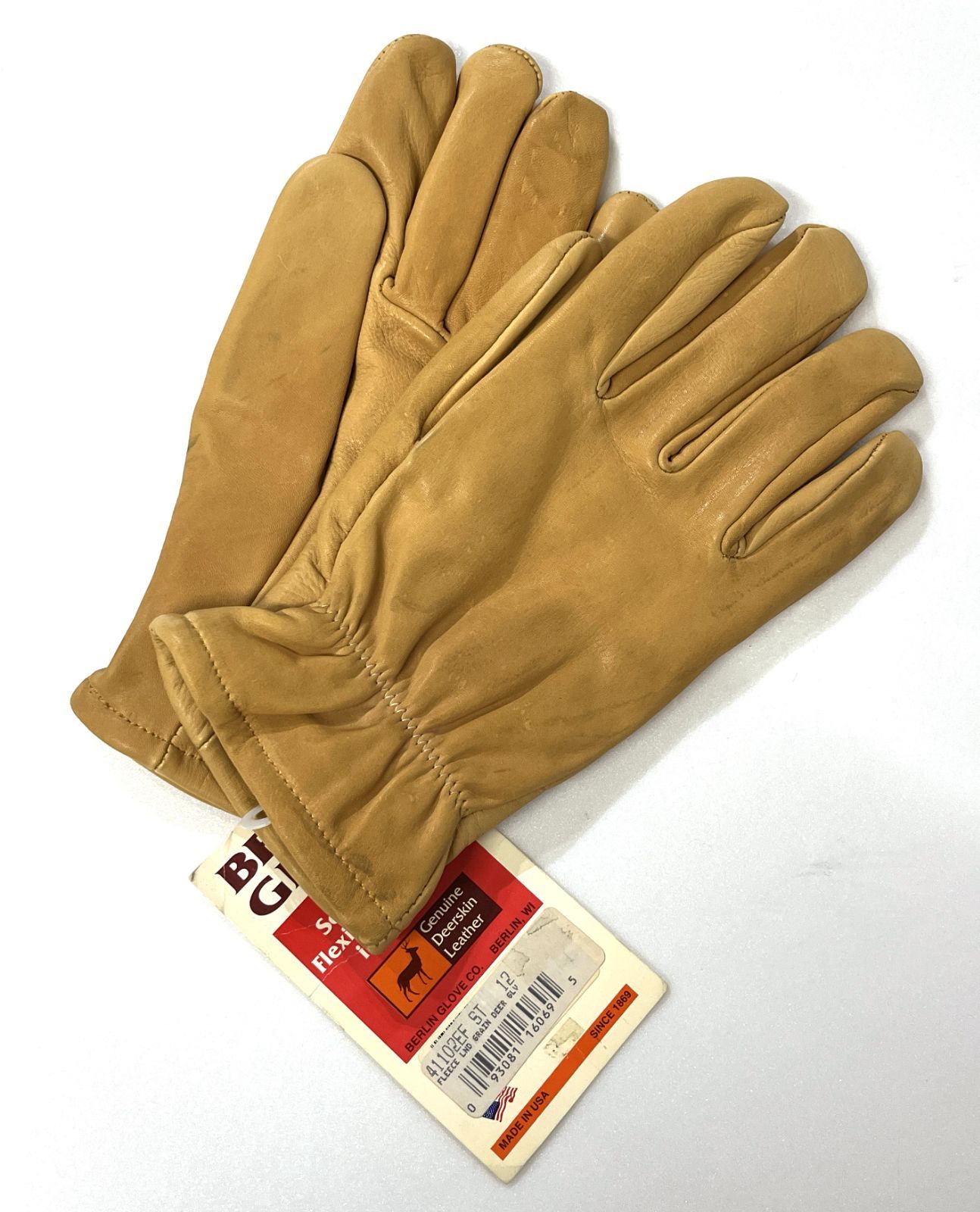 90s USA製 デッドストック BERLIN GLOVE｜ベルリングローブ 天然 鹿革