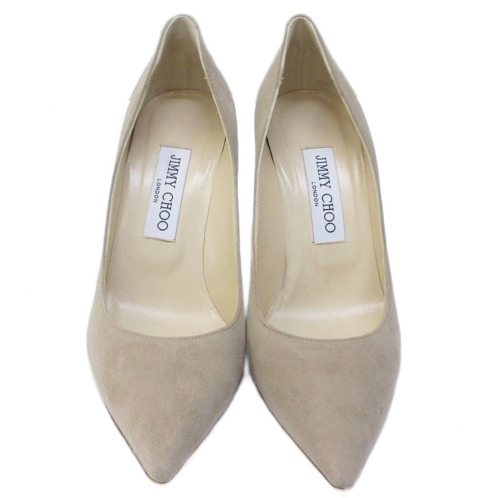 【美品】 Jimmy Choo スエード パンプス ヒール グレージュ ジミーチュウ JIMMY CHOO パンプス スエード レザー ポインテッドトゥ