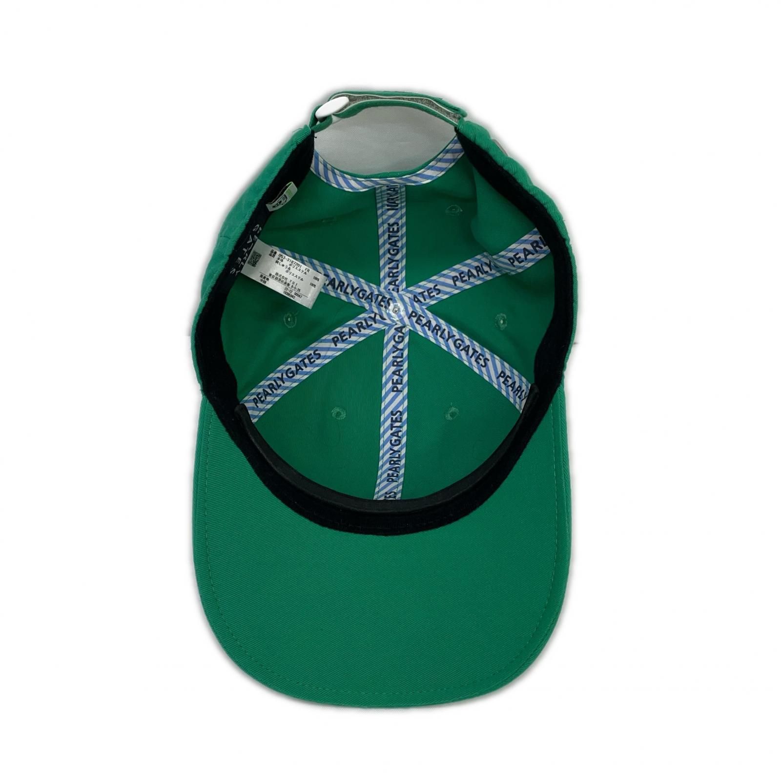 中古 パーリーゲイツ PEARLY GATES キャップ フリー グリーン 立体