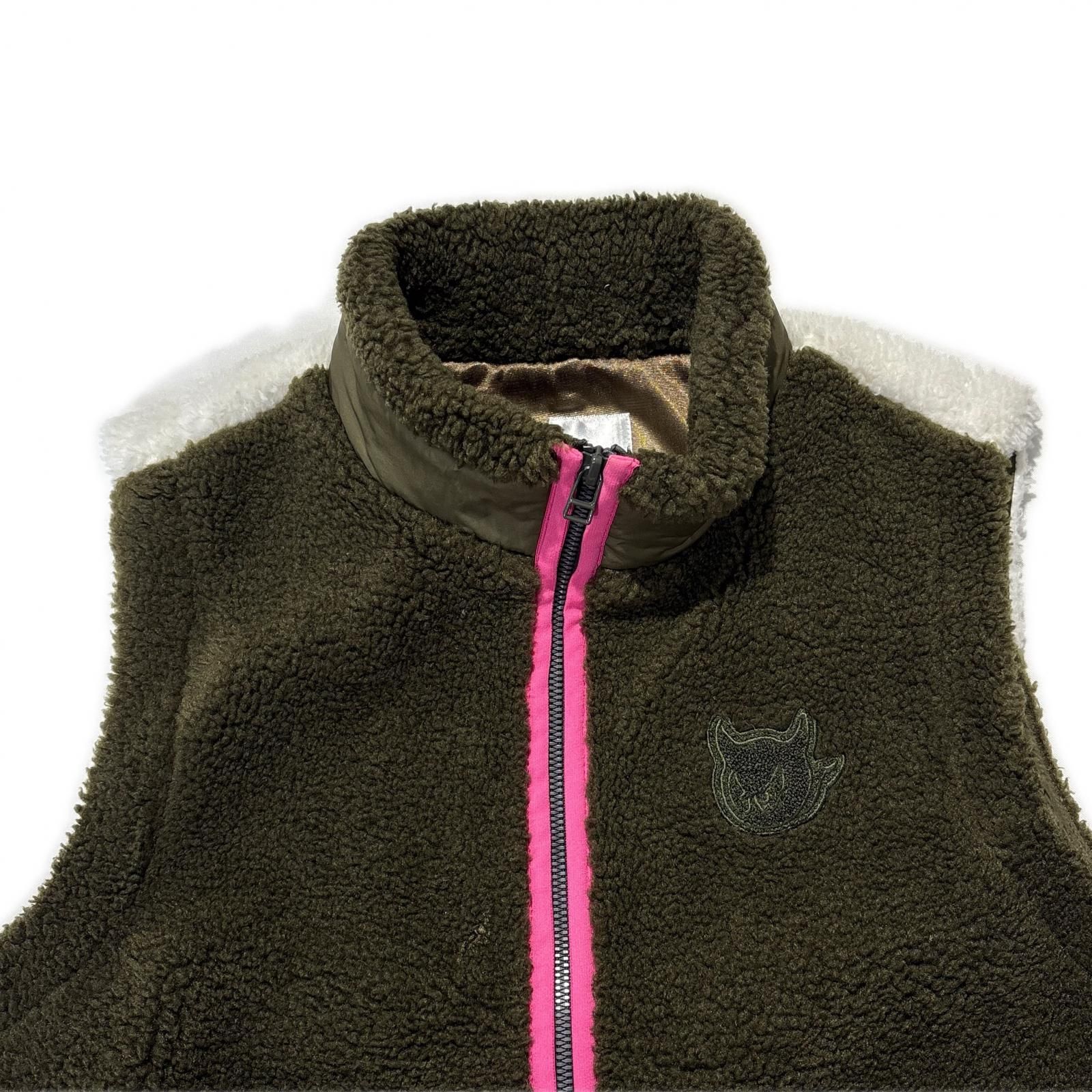 中古 レディース ワック WAAC ベスト 2(M) カーキ ボア 防風裏地