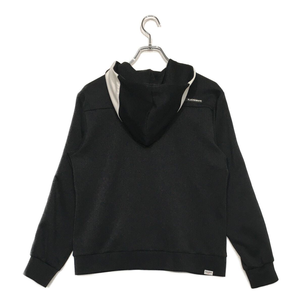 ホワイトフルジップパーカーBLACK&WHITE ブラック&ホワイト BLACK&WHITE ブラック&ホワイト ジップアップパーカー 黒 L 【公式通販】