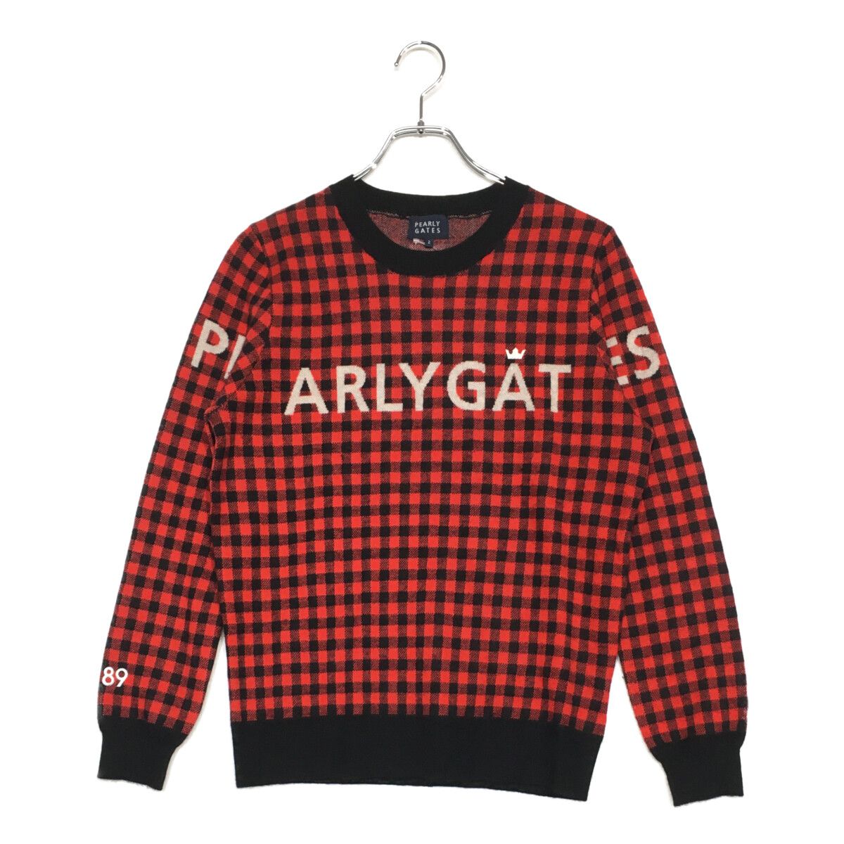 中古 レディース パーリーゲイツ PEARLY GATES セーター 2(L) 赤×黒