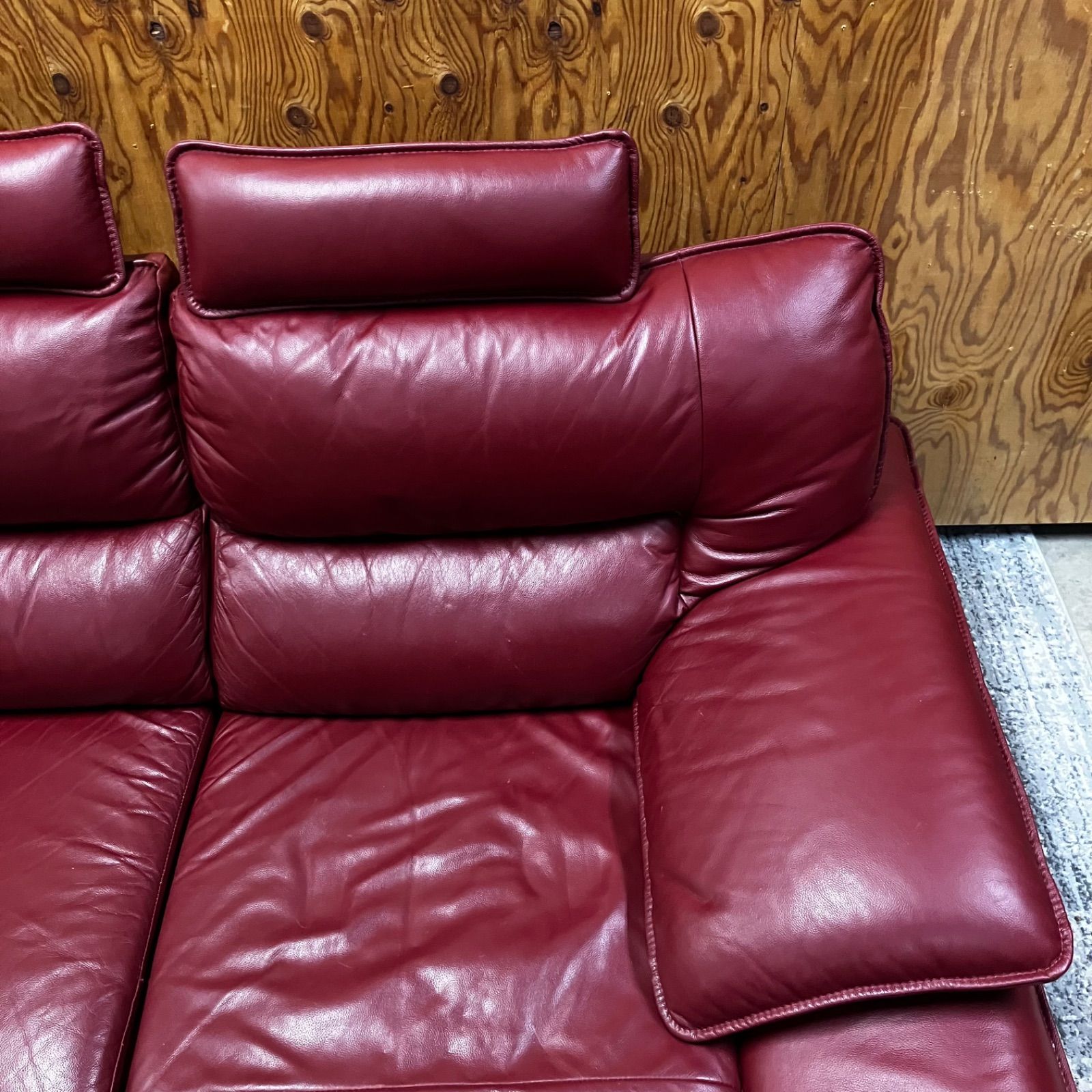 【期間限定値下げ中】カウチソファ【値引き歓迎】 ○【値下げ交渉可能】ニトリ 3人がけソファ カウチソファ 本革張り