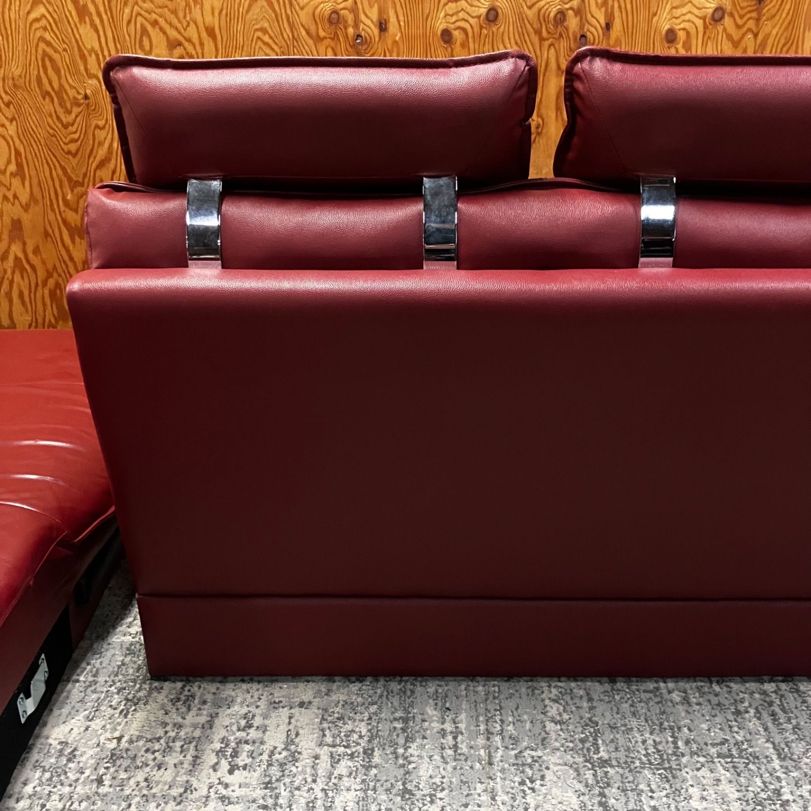 ○【値下げ交渉可能】ニトリ 3人がけソファ カウチソファ 本革張り