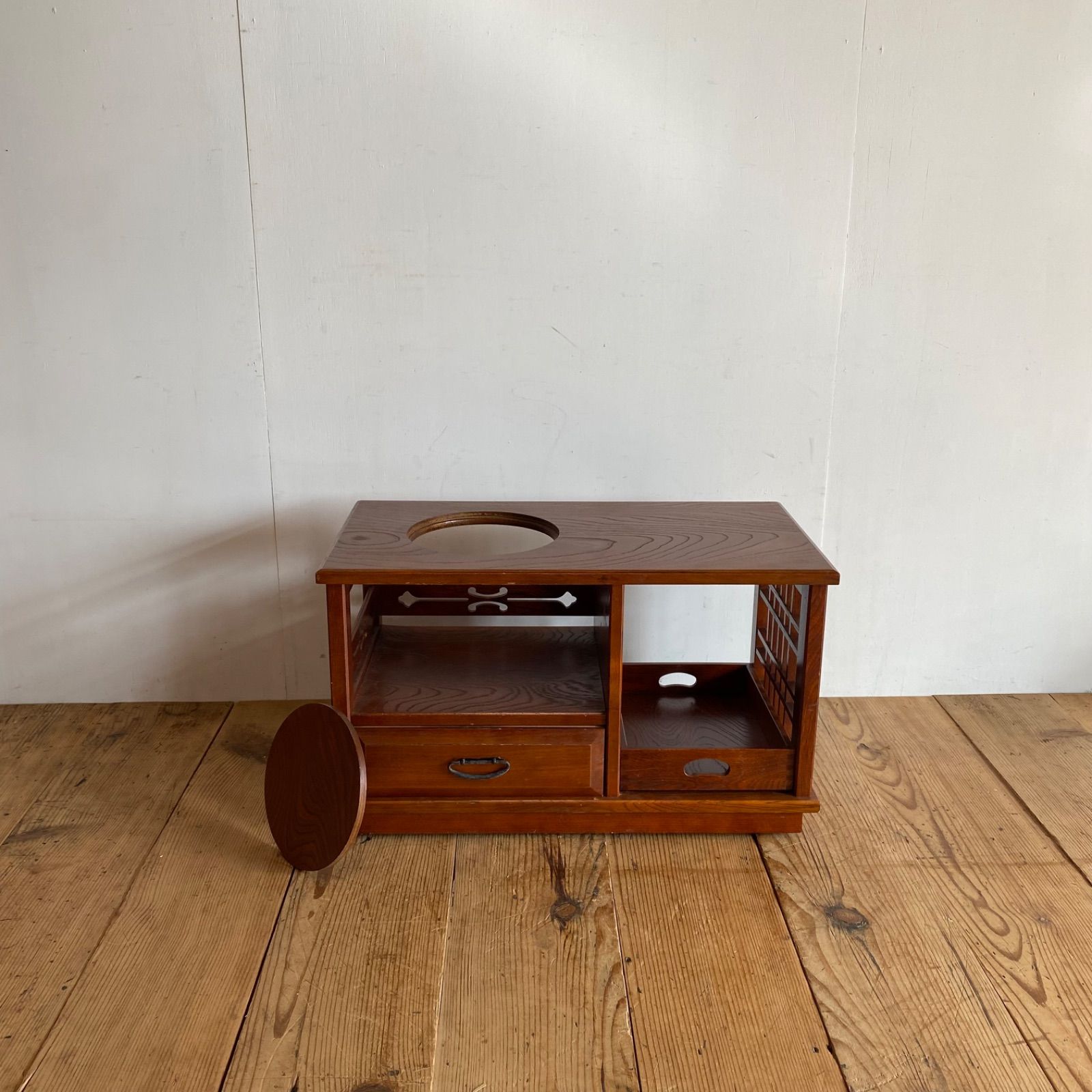 ヴィンテージ karimoku ポットワゴン 飾り棚 小引き出し 古家具 収納