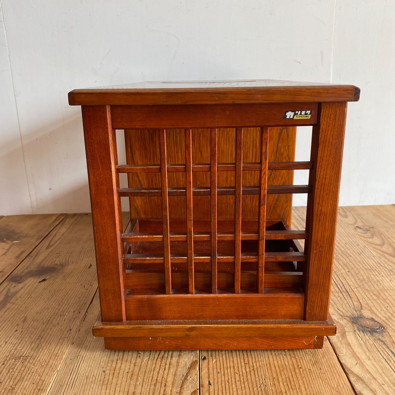 ヴィンテージ karimoku ポットワゴン 飾り棚 小引き出し 古家具 収納