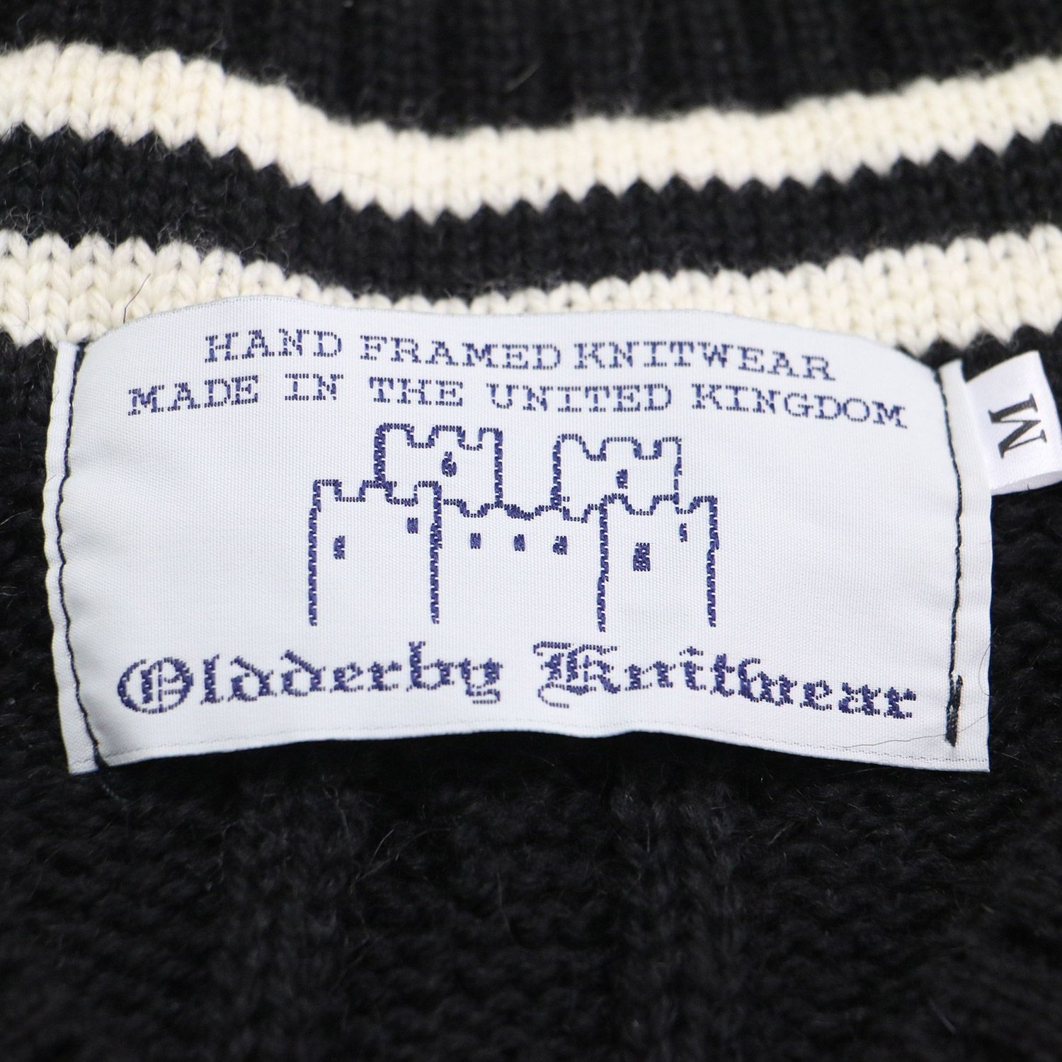Oldderby Knitwear オールドダービーニットウェア Spick&Span 別注 ベスト ブラック ホワイト 黒白 サイズ:M | 21秋冬 クリケット ケーブル ニット ベスト | プルオーバー Vネック オーバーサイズ ウール | トップス セーター レイヤード【レディース】【中古】【K4638】 Oldderby Knitwear オールドダービーニットウェア Spick&Span 別注