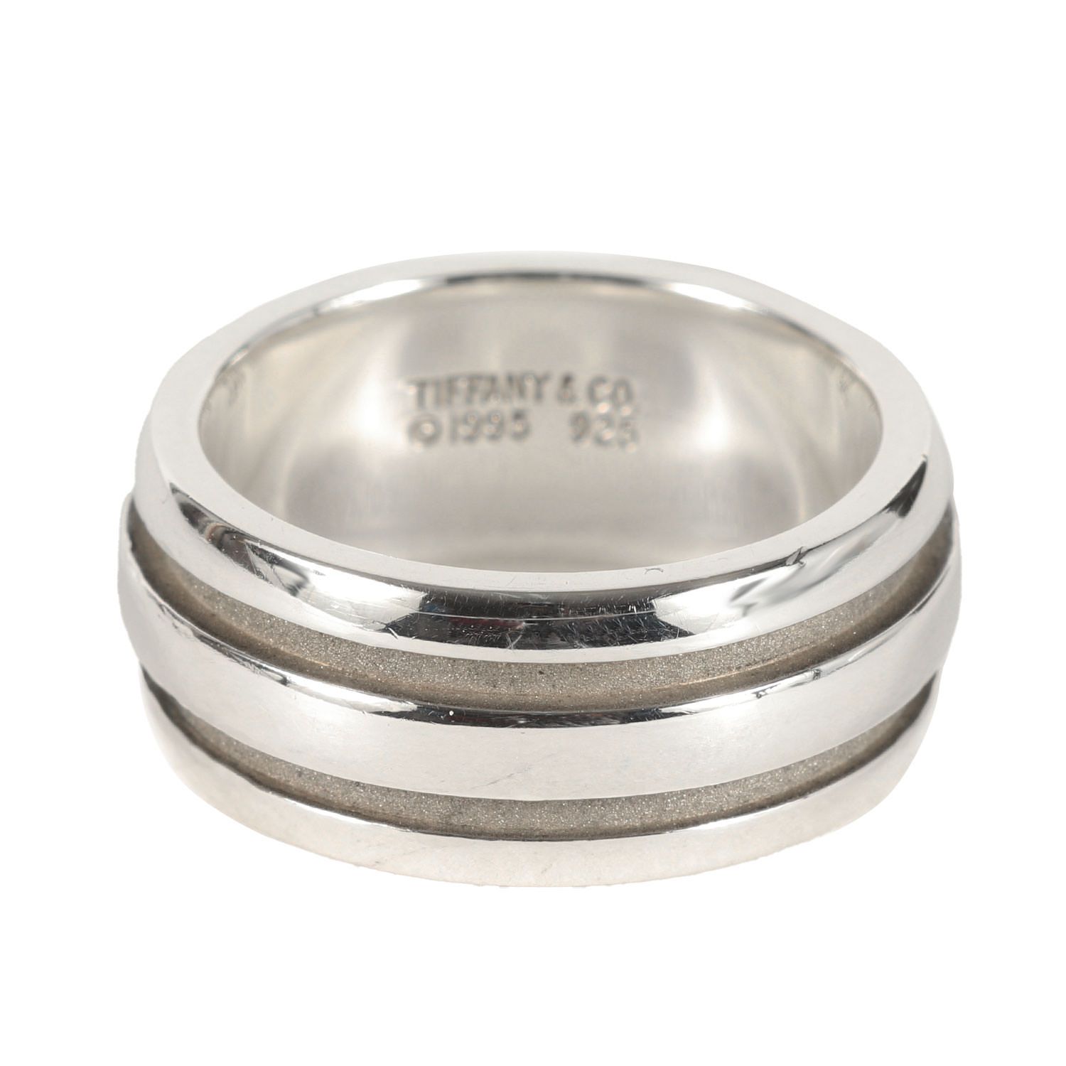 ティファニー　TIFFANY　19号　グルーブド　ダブル　リング　良品 送料 無料ファッション - ティファニー TIFFANY 19号 グルーブド