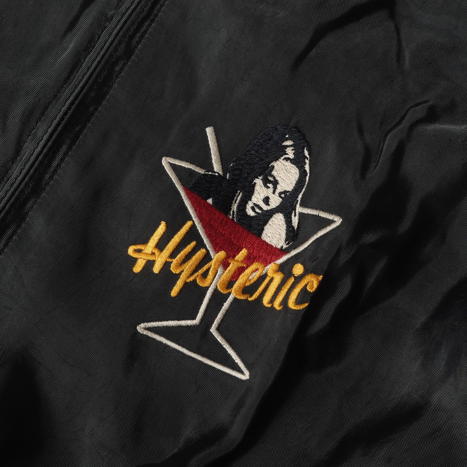 【入手困難】ヒステリックグラマー　リバーシブル スカジャンヒスガール 刺繍　L リバーシブル】ヒステリックグラマー レーヨン ガール刺繍 スカジャン M